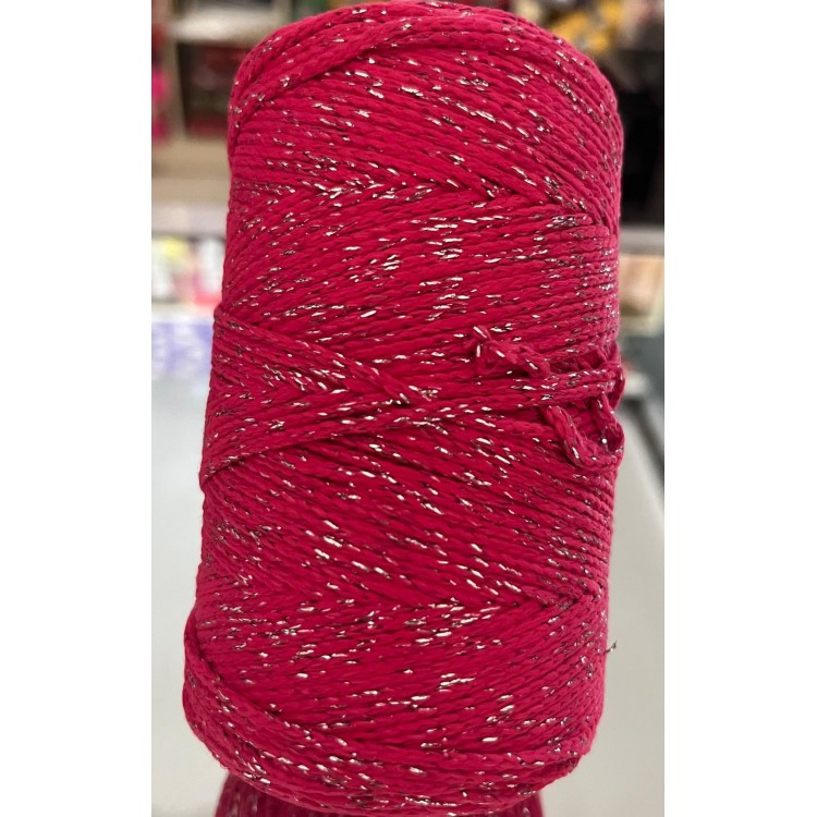 200 GRAM POLYESTER MAKROME GÜMÜŞ SİMLİ KOD 2282 FUŞYA
