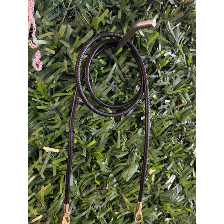 dikişli deri çanta askısı 110 cm siyah  6 ml kalınlık