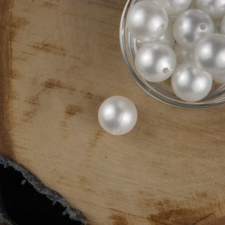 Beyaz Plastik İnci 18 mm 100 Gram
