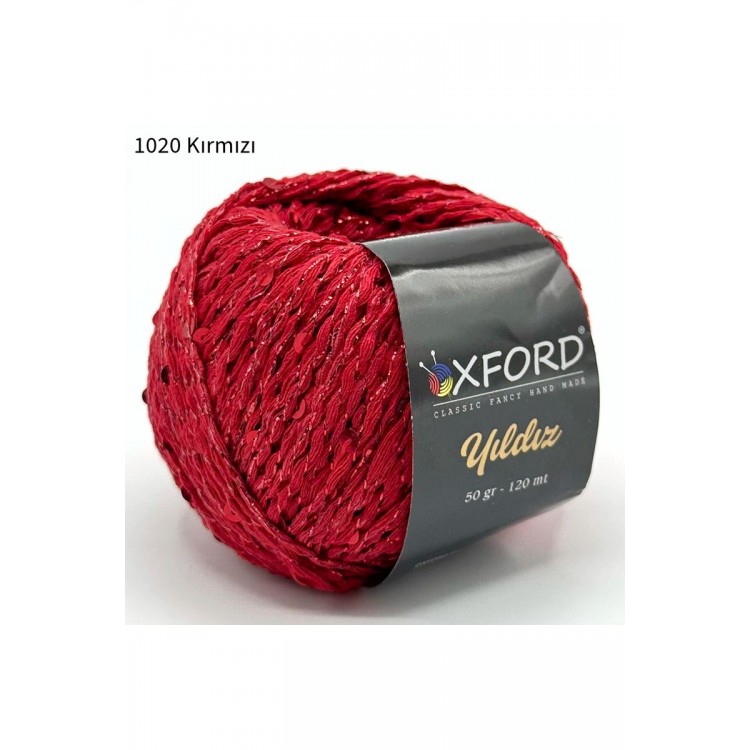 Oxford Yıldız Pullu İp - 1020 Kırmızı Oxford Yıldız Pullu İp - 1020 Kırmızı