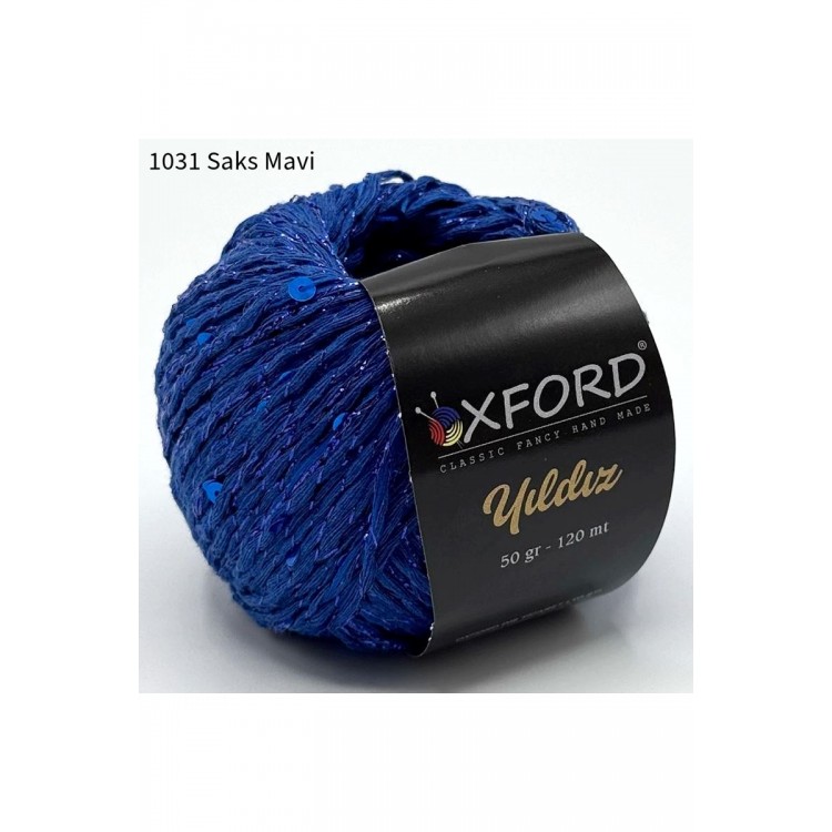 Oxford Yıldız Pullu İp - 1031 Saks Mavi